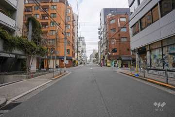 敷地の東側前面道路（南側から）