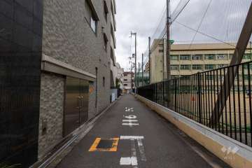 敷地北側の前面道路（東側から）