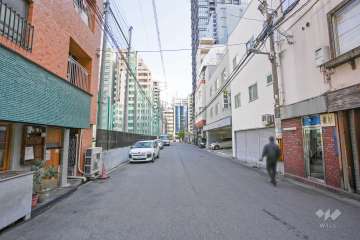 敷地南側の前面道路（西側から）