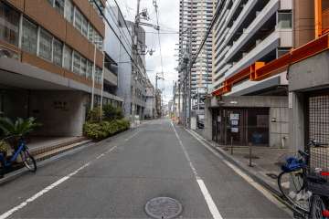 敷地の西側前面道路（南側から）