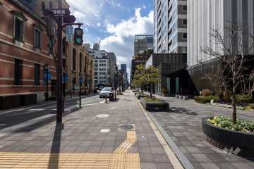 敷地東側の前面道路（北側から）