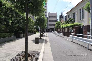 敷地西側の前面道路