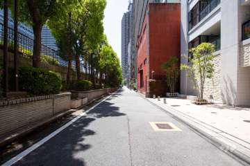 敷地南東側の前面道路(東側から)