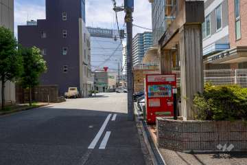 敷地の南側前面道路（東側から）