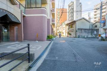 敷地西側の前面道路（北側から）