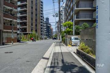 敷地の西側前面道路（南側から）
