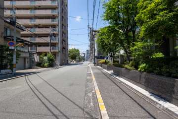 敷地西側の前面道路