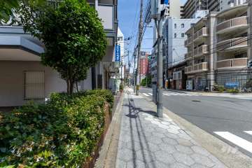 敷地南側の前面道路（西側から）