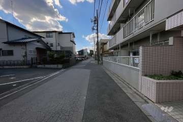 敷地の南側前面道路（東側から）