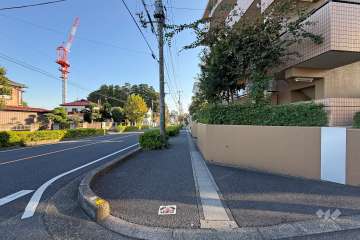 敷地の東側前面道路（北側から）