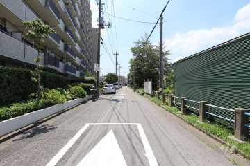 敷地の西側前面道路（北側から）
