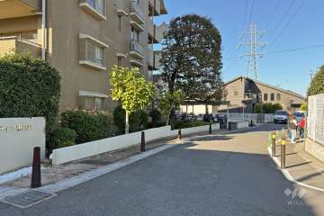 敷地東側の前面道路（南側から）