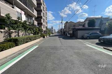 敷地の西側前面道路（北側から）