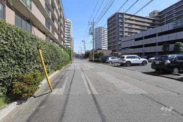 敷地南側の前面道路（西側から）
