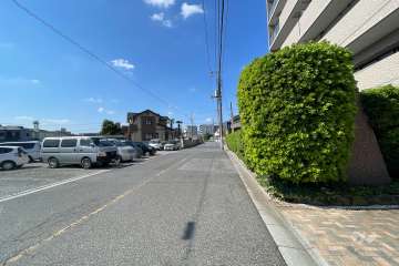 敷地の南側前面道路（東側から）