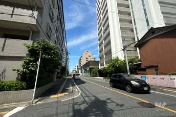 敷地の東側前面道路（南側から）
