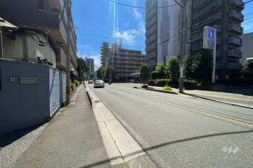 敷地北側の前面道路（西側から）