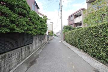 敷地南側の前面道路（東側から）