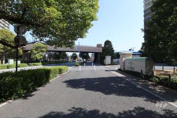 敷地北東側の前面道路（北西側から）