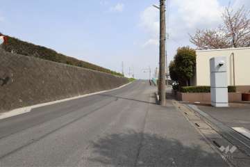 敷地の北側前面道路（西側から）