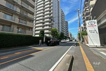 敷地東側の前面道路（南側から）