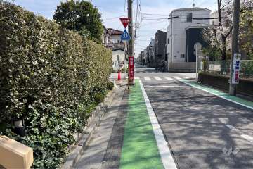 敷地の西側前面道路（北側から）