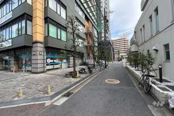敷地の南側前面道路（西側から）