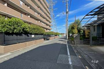 敷地南側の前面道路（西側から）