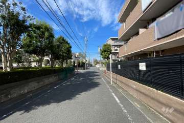 敷地西側の前面道路（南側から）