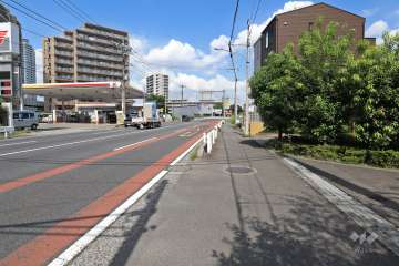 敷地北西側の前面道路（南西側から）
