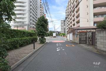 敷地東側の前面道路（南側から）