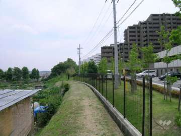 敷地の東側には川が流れています。