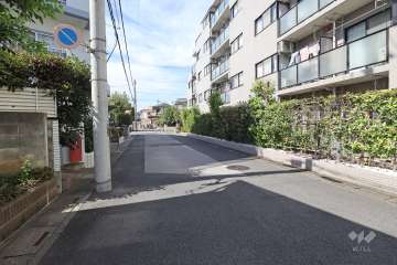 敷地南西側の前面道路（南東側から）