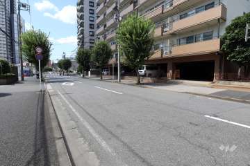 敷地の南側前面道路（東側から）