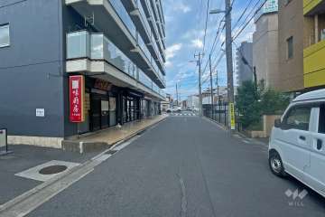 敷地南側の前面道路（西側から）