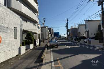 敷地の西側前面道路（北側から）