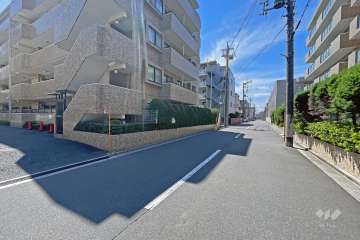 敷地の西側前面道路（北側から）