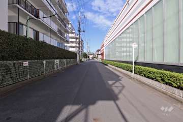 敷地東側の前面道路（南側から）