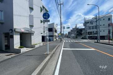敷地西側の前面道路（北側から）