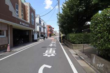 敷地の西側前面道路（南側から）
