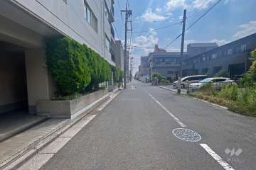 敷地の西側前面道路（北側から）