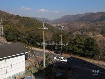 敷地の東側には山林が広がっています。