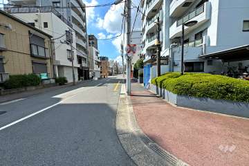 敷地の東側前面道路（北側から）
