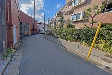 敷地の南側前面道路（東側から）