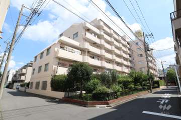 中銀川口マンシオンの外観（南西側から）