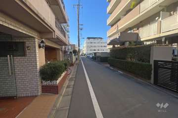 敷地南側の前面道路（東側から）