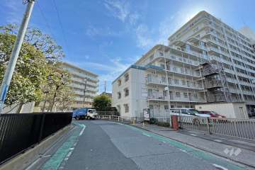 敷地北東側の前面道路（北西側から）