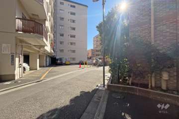 敷地東側の前面道路（北側から）