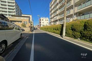 敷地西側の前面道路（南側から）