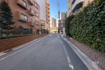 敷地北東側の前面道路（南東側から）